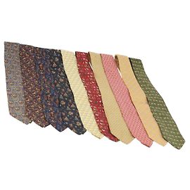 Corbata de seda Salvatore Ferragamo Conjunto de 10 botellas Azul Marino Amarillo Auth 174928 Azul Amarillo Azul marino