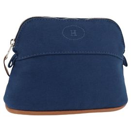 Hermès HERMES Bolide Pouch 15 cotton Blue Auth bs34759A Blue