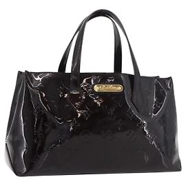 LOUIS VUITTON Sac à main Monogram Vernis Wilshire PM Amarante M93641 Auth 176891A Bordeaux