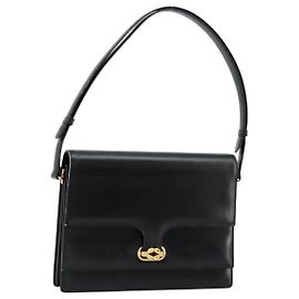 Gucci Borsa a Spalla in Pelle Nera e Oro Auth ep14164 Nero D'oro