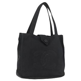 CHANEL Handtasche Nylon Schwarz Silber CC Auth 176247 Schwarz Silber