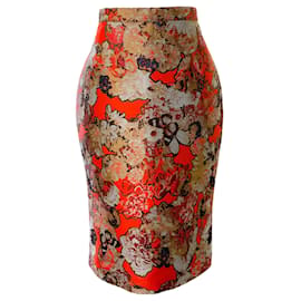 Oranger Multi-Jacquard Bleistiftrock von Givenchy Orange