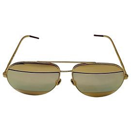 Gafas de sol aviador Dior Split 1 de metal dorado/plata Christian Dior Dorado