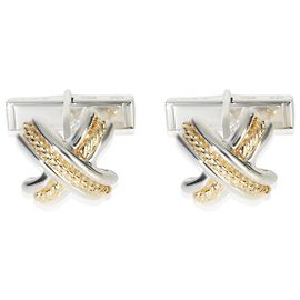 Gemelli Tiffany & Co. in oro giallo e argento sterling vintage 1992 Signature X Altro