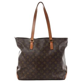 Sac à main Cabas Mezzo Monogram Louis Vuitton en cuir marron M51151 Marron