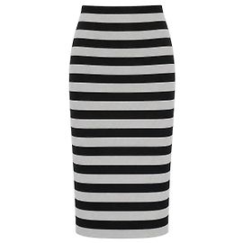 Burberry Bleistiftrock gestreift schwarz grau Schwarz Grau