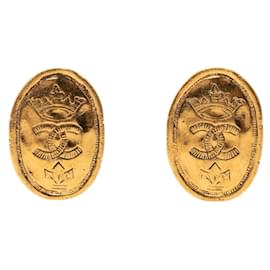 Orecchini vintage Chanel Coco Mark Crown D'oro