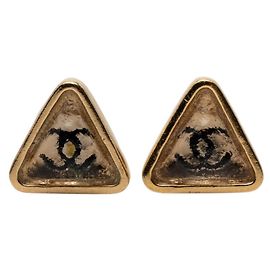 Pendientes Triángulo Logo Coco Mark de Chanel Dorado