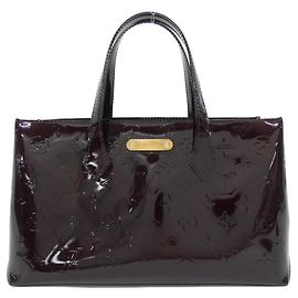 Louis Vuitton Vernis Wilshire PM Handbag Dark red Purple