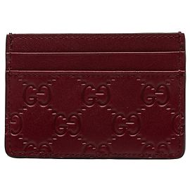 Estuche para tarjetas de visita de cuero burdeos Gucci Burdeos