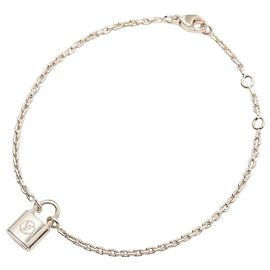 Louis Vuitton Silver Lockit Charm Bracelet Silvery