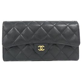 Chanel Timeless Classic Line AP0241 Wallet Black Dark red
