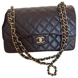 Bolsa Chanel Classic Flap de couro marrom Marrom