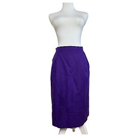 Saia lápis de lã vintage Givenchy Roxa L Roxo