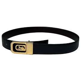 Céline Vintage Celine Sulky Reversible Leather Belt Black 80 cm Black