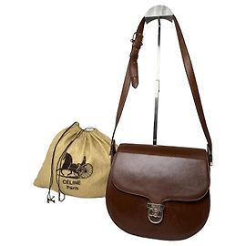 Céline Vintage Celine Shoulder Bag Leather Cognac Brown Brown