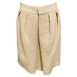 Gonna midi beige con pieghe frontali Versace Beige