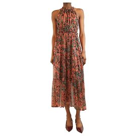 A.L.C Robe maxi lurex florale rose - taille UK 8 Rose