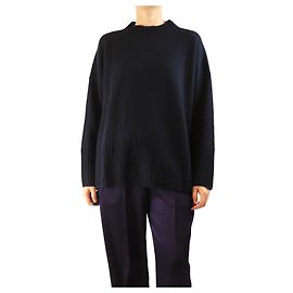 Autre Marque Pull en cachemire bleu marine - taille M Bleu Marine