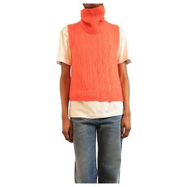 Autre Marque Coral Cashmere-Mix-Weste mit Snood - Größe S Orange