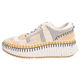 Chloé Baskets en suède et mesh brodées Neutral Nama - taille EU 38 Autre
