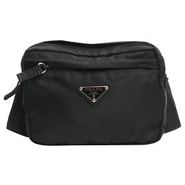 Prada Schwarze Nylon-Gürteltasche Schwarz
