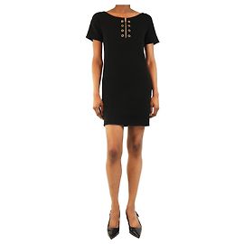 Prada Robe mini en tricot noir avec œillets - taille UK 6 Noir