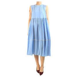 Marni Robe midi sans manches en crêpe bleue - taille UK 10 Bleu