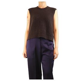 Autre Marque Chaleco de cachemira marrón oscuro - talla M Castaño