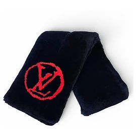 Sciarpa Darling in seta Beaver di Louis Vuitton Rosso Blu navy