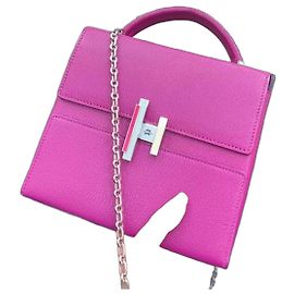 Bolsa Hermès Cinthetic Box L3 Vermelha em pele de cabra Outro