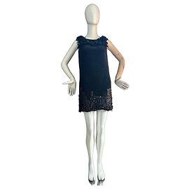 Schwarzes Perlenkleid von Miu Miu Schwarz
