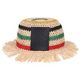 Loewe Anagram Raffia Stripe Clochette Hat Multiple colors