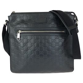 Gucci Leather Black Shoulder Messenger Bag Black