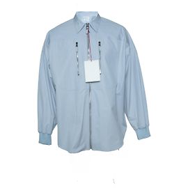 Alexander McQueen, Giacca camicia azzurra con zip Blu
