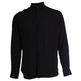 Camisa de seda preta com gotas de estrelas da Saint Laurent Preto