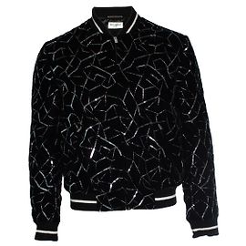 Saint Laurent, Teddy tangle silver bomber jacket 2019 Black