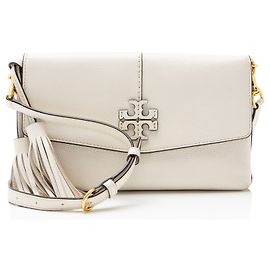 Tory Burch Leder McGraw Umhängetasche Weiß