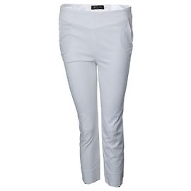 Loro Piana, pantalón capri de lino blanco corto Blanco