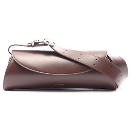 Bolsa de Ombro Pequena em Couro Cannolo da Jil Sander Marrom