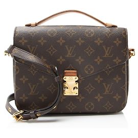 Louis Vuitton Monogram Canvas Pochette Metis Shoulder Bag Brown