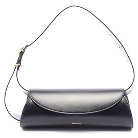 Jil Sander Cannolo Small Leather Shoulder Bag Black