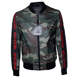 Philipp Plein, camo leather bomber jacket Multiple colors