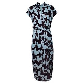 Robe maxi bleu clair et marron de Dries van Noten Multicolore
