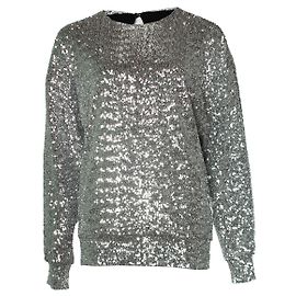 Isabel Marant, Sequinned long sleeve top Silvery Metallic