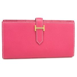 Cartera larga Hermès bi-fold con monedero Rosa