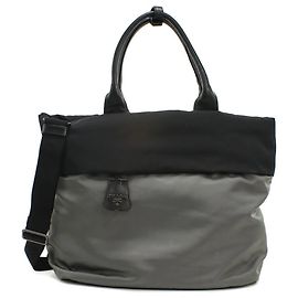 Prada B1959V Nylon Tote Bag Gray Brown