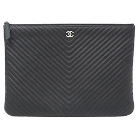 Chanel Timeless Classic Line 82199 Handbag Pouch Black