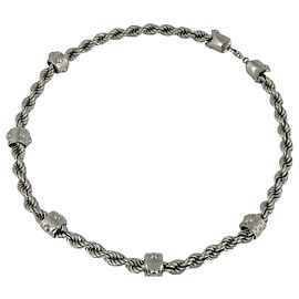 Collar de cuerda plateada Monogram Louis Vuitton Plata