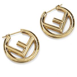 Fendi Gold Stud Earrings Golden